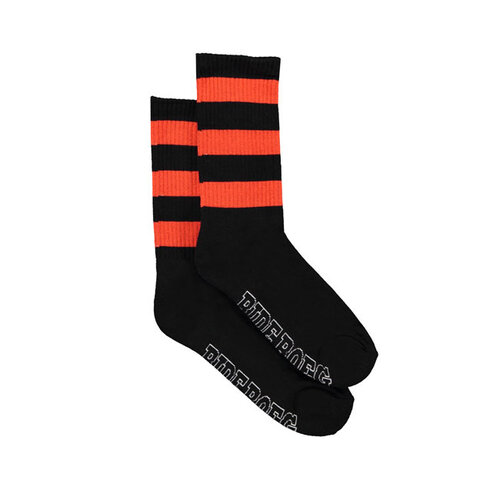 Roeg Chaussettes "Ride" noires à rayures oranges