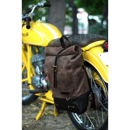 Trip Machine Backpack Pannier - Classic Roll Top Tobacco