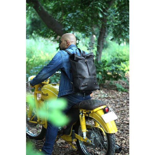 Trip Machine Backpack Pannier - Classic Roll Top Black