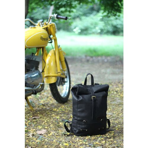 Trip Machine Backpack Pannier - Classic Roll Top Black