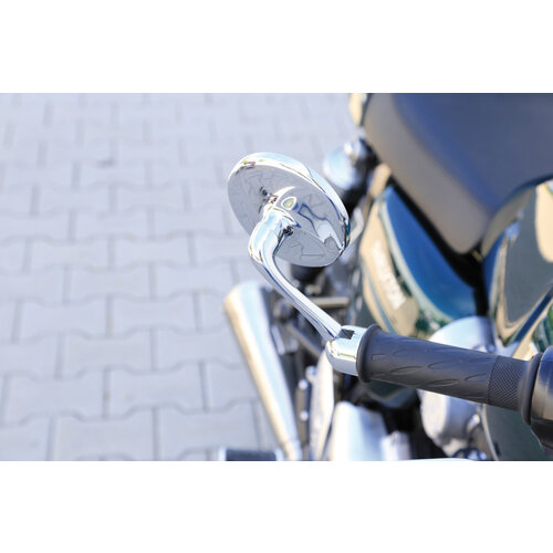Highsider Rétroviseur embout de guidon classique chromé