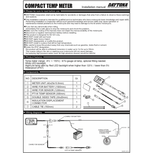 Daytona Compact Temp Meter