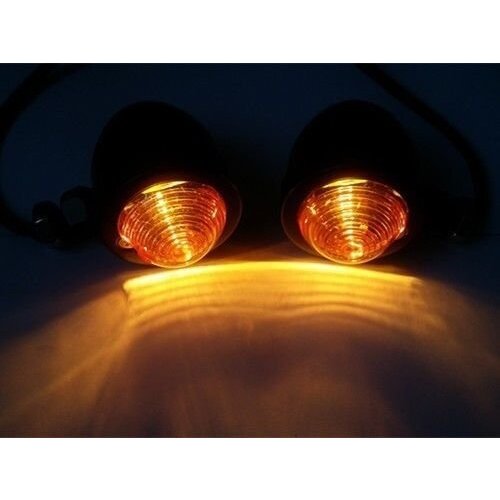 Set Old school Black & Transparent Bullet Turn Signals