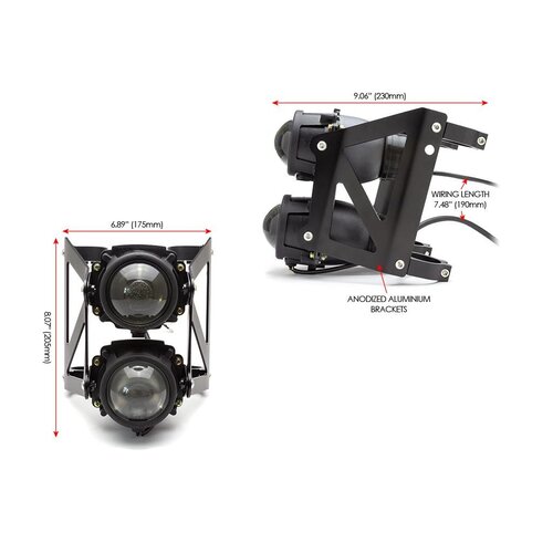 Twin Projector Koplamp Kit 55mm vork