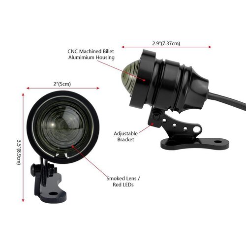 CNC Gefreesd Vintage Achterlicht Smoke