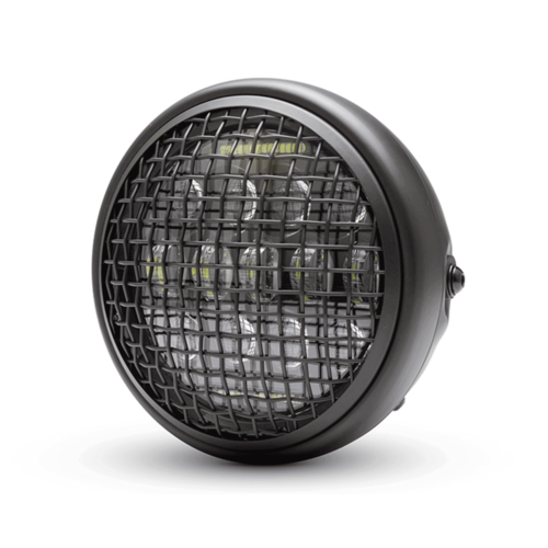 7 " Matte Black Classic Multi Projector LED Headlight + Mesh Grid