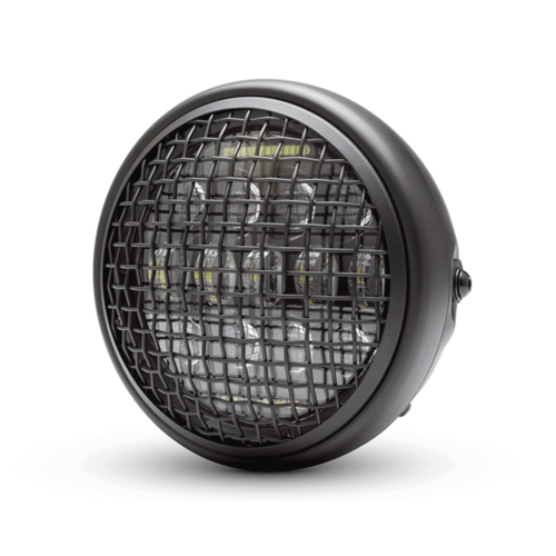 7 "Mattschwarz Classic Multi Projektor LED Scheinwerfer + Mesh Grill