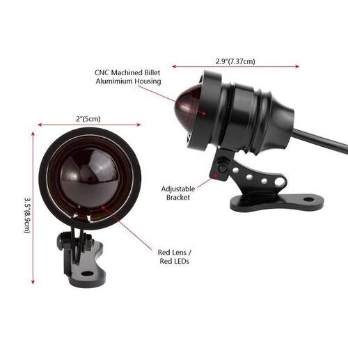 Feu arrière rouge vintage - usinage CNC