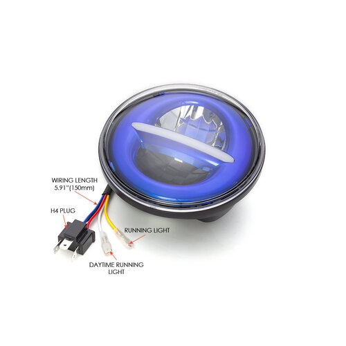 5,75 "zwarte klassieke / moderne LED-koplampinzet