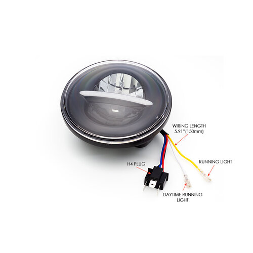 5,75 "zwarte klassieke / moderne LED-koplampinzet