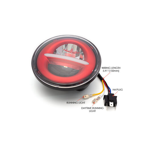 5,75 "zwarte klassieke / moderne LED-koplampinzet