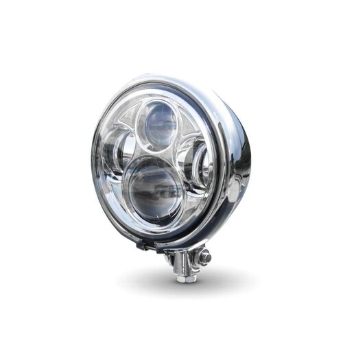 5,75" CREE QUAD LED Bates Style Koplamp Bottom Mount Chrome
