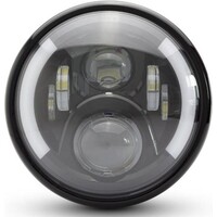 7 "Multi LED Scheinwerfer + Blinker Schwarz Typ 2