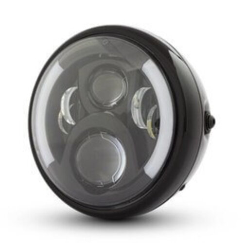 7 "Multi LED Scheinwerfer + Blinker Schwarz Typ 2