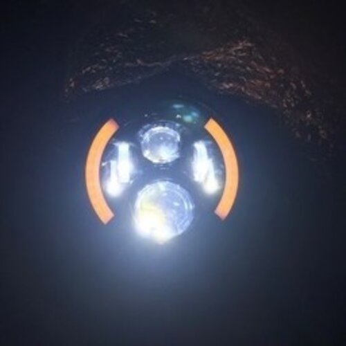 7 " Faro Multi LED + Indicadores Negro Tipo 2