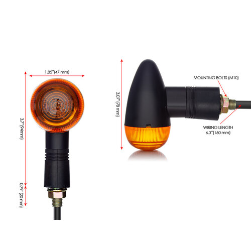 Classic E-marked Bullet Indicators Chrome / Black