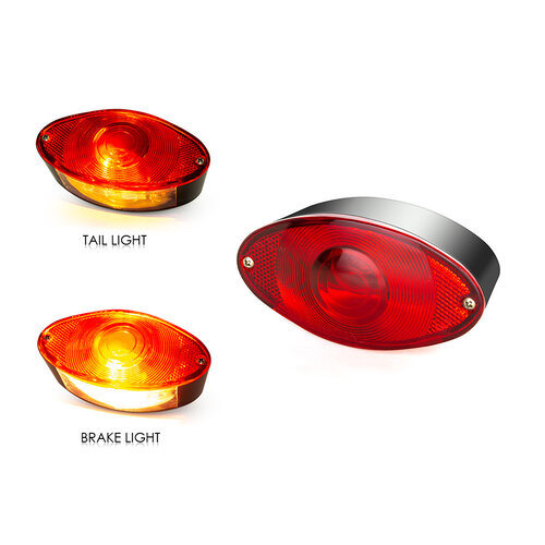 Oval E-marked Stop / Taillight Chrome / Black