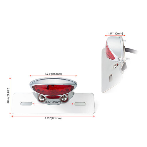 LED Chrome Taillight with License plate holder