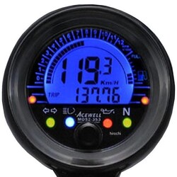 052-253S Mini indicateur de vitesse numérique km/h & tr/min - Noir