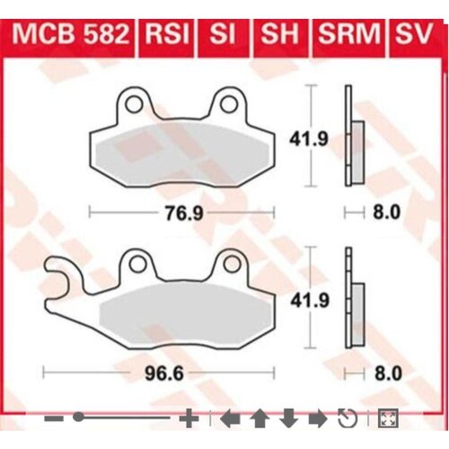 TRW MCB 582 Plaquettes de frein - Triumph Scrambler