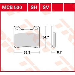 MCB 530 Plaquettes de frein arrière - Yamaha TDM 850