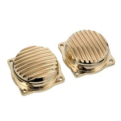 Finned EFI Carb Tops Contrast Brass 08-15