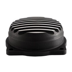 HD CV Finned Carb Top Lid - Finned- Contrast Cut - Black