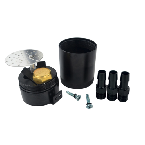 3-Port Aluminium Oil Catch Tank Black