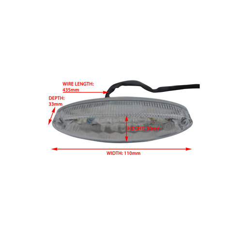 Tail Light LED Oval Clear