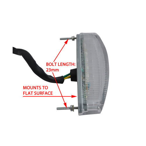 Feu arrière à LED ovale et transparent