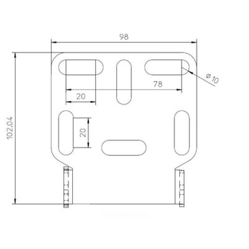 Support de plaque d'immatriculation universel Type 2