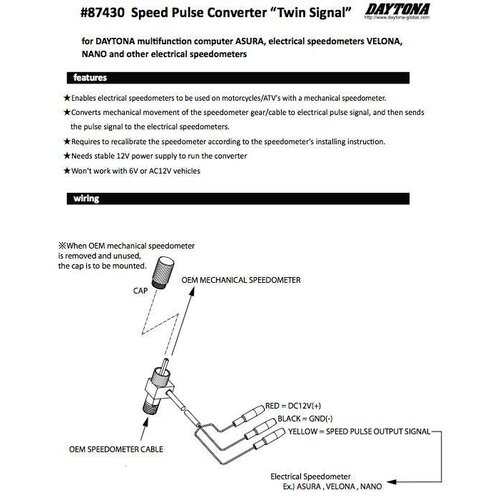 "Twin Signal” Snelheid pulse convertor