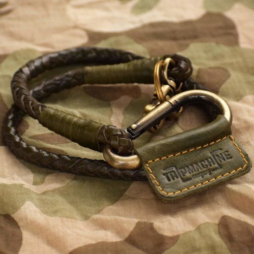Trip Machine Braided Key Chain -Tan Green
