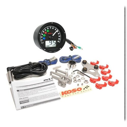 KOSO D75 Speedometer Black Dial / Surface / Aperture 0-140 km / h od