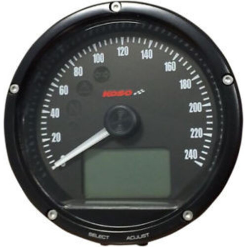 D75 Tachometer Black dial and surface (range 0-240 km/h)