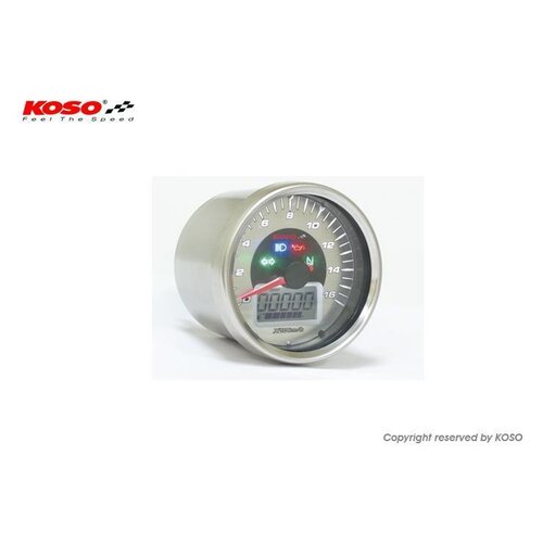 KOSO D64 Chrome Style Speedometer + Warning lights (max. 160 kmh)