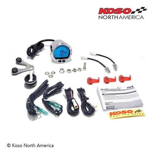 KOSO D55 DL-02R Tachometer / Thermometer schwarz (LCD-Display, 20000 U / min)