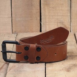 Ceinture en cuir brun vintage avec un ardillon