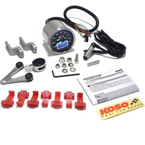 KOSO D64 Street Style Speedometer + Indicator Lights (Max 160 km / h / mph)