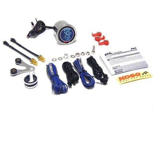 KOSO (max 360km/h )D55 DL-01S Snelheidsmeter (Zwart LCD - Blauw)