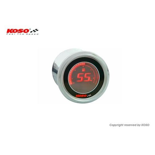KOSO Voltmètre 48 mm (écran LCD noir - affichage rouge)