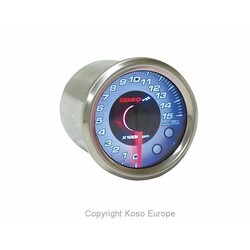 Compte-tours chromé 48 mm (max. 15.000 tr/min) - Argent / Carbone