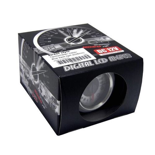 KOSO Compte-tours chromé 48 mm (max. 15.000 tr/min) - Argent / Carbone