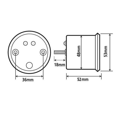 KOSO Compte-tours chromé 48 mm (max. 15.000 tr/min) - Argent / Carbone