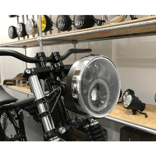 Phare à LED multi-projecteurs de 7", noir et chrome