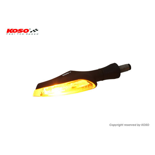 KOSO LED-Anzeige Infinity-F, schwarz, Rauchglas, Positionsleuchte vorn