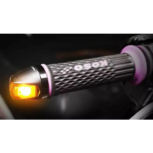 KOSO Clignotant LED Knight - Embout de Guidon - noir, verre fumé