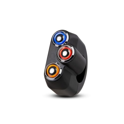 REBEL SWITCH 3-Tasten-LED - Schwarz 22 mm
