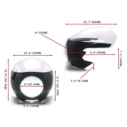 Retro Cafe Racer Verkleidungs Klar