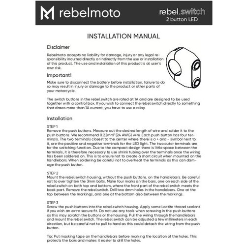 Rebelmoto REBEL SWITCH 3-Tasten-LED - Schwarz 1"
